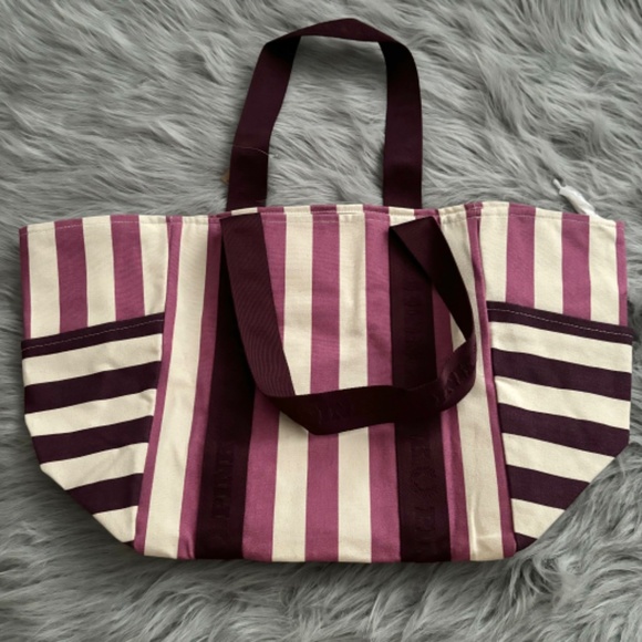 PINK Victorias Secret Nwt Striped Logo Straps Purse Tote Bag - Picture 5 of 6